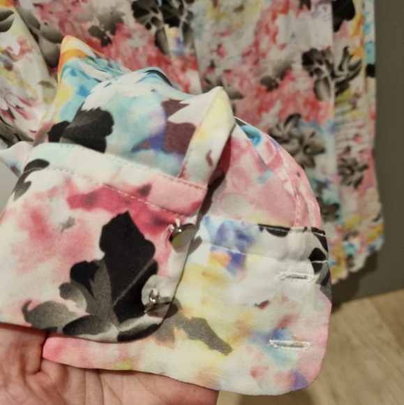 Sportsgirl Size 10 Floral Studded Button Up Shirt - Picture 4 of 8